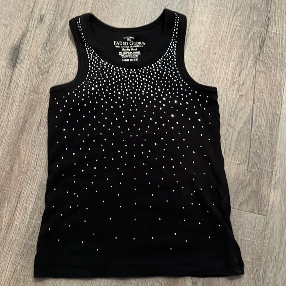 Girls rhinestone tank top
